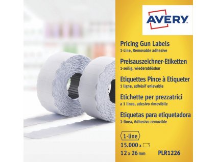 Snímatelné etikety do etiketovacích kleští 26x12 mm Avery Zweckform PLR1226