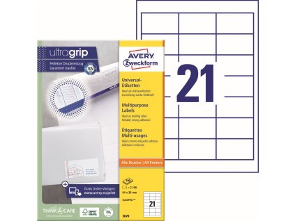 Samolepicí etikety 64x36 mm Avery Zweckform 3670