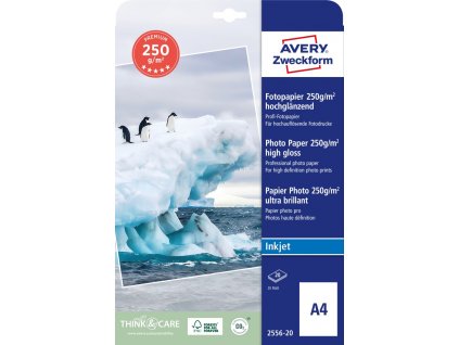 Fotografický papír A4 250 g/m² Avery Zweckform 2556-20