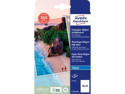 Fotografický papír 10x15 cm 300 g/m² Avery Zweckform C2553-40