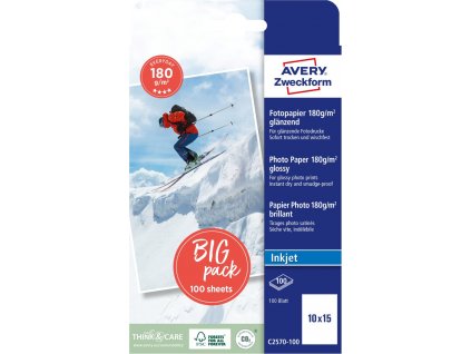 Fotografický papír 10x15 cm 180 g/m² Avery Zweckform C2570-100