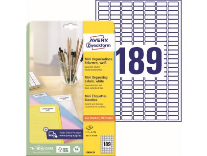 Samolepicí etikety 25,4x10 mm Avery Zweckform L7658-25