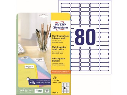 Samolepicí etikety 35,6x16,9 mm Avery Zweckform L7632-25