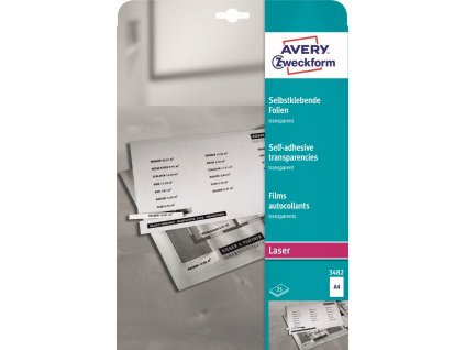 Transparentní samolepicí fólie A4 Avery Zweckform 3482