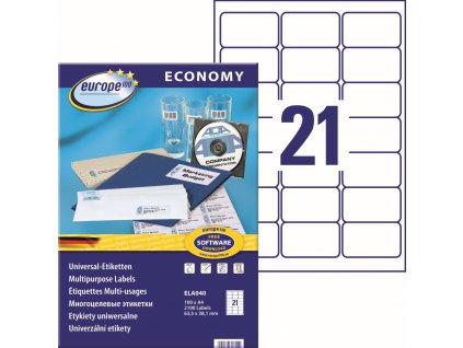 Samolepicí etikety 63,5x38,1 mm Avery Zweckform Europe100 ELA040