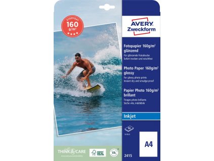 Fotografický papír A4 160 g/m² Avery Zweckform 2415