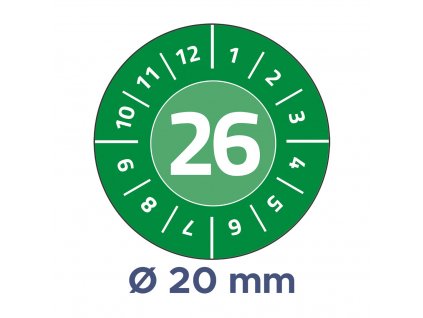 Neodlepitelné revizní štítky Ø 20 mm Avery Zweckform 6945-2026