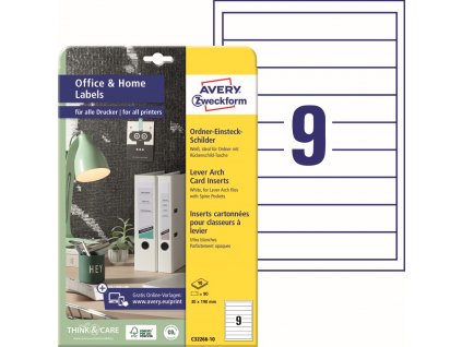 Zásuvné štítky na pořadače 30x190 mm Avery Zweckform C32266-10