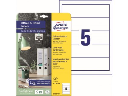 Zásuvné štítky na pořadače 54x190 mm Avery Zweckform C32267-10