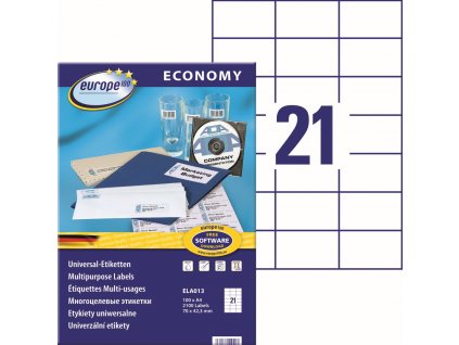 Samolepicí etikety 70x42,3 mm Avery Zweckform Europe100 ELA013