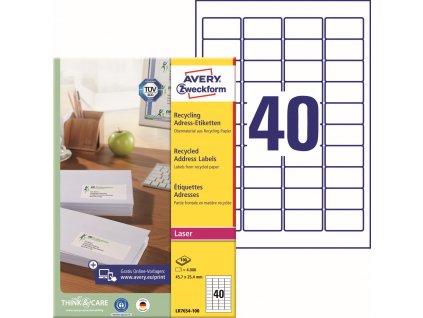 Recyklované adresní etikety 45,7x25,4 mm Avery Zweckform LR7654-100