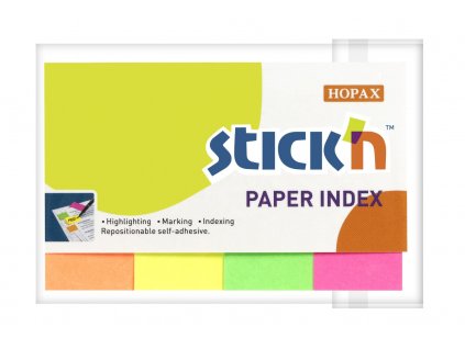 Samolepicí papírové záložky 50x20 mm Stick'n by Hopax 21205