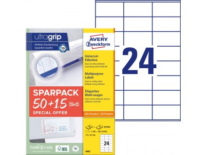 Samolepicí etikety 70x36 mm Avery Zweckform 6602