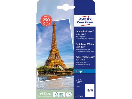 Fotografický papír 10x15 cm 250 g/m² Avery Zweckform C2570-50