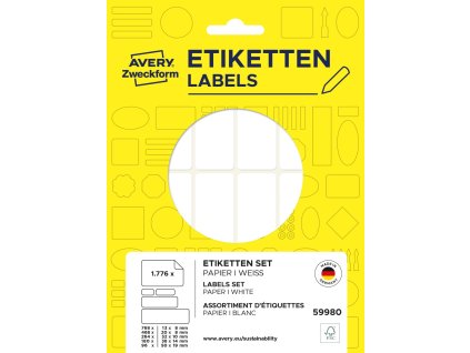 Sada samolepicích etiket na ruční popis Avery Zweckform 59980