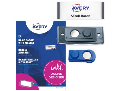 Sada magnetických jmenovek 70x30 mm Avery Zweckform POL30MA02-10DR