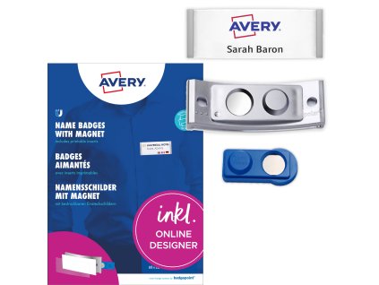 Sada magnetických jmenovek 68x22 mm Avery Zweckform POL20MA66-10DR