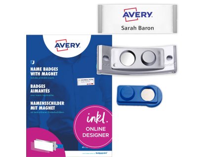 Sada magnetických jmenovek 80x34 mm Avery Zweckform POL35MA66-10DR