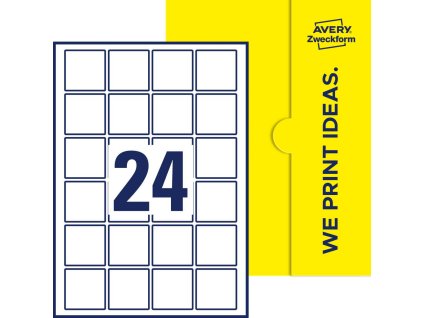 Čtvercové samolepicí etikety A4 45x45 mm Avery Zweckform