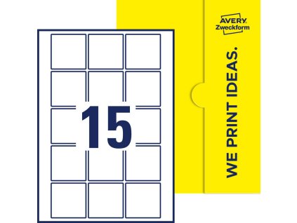 Čtvercové samolepicí etikety A4 55x55 mm Avery Zweckform