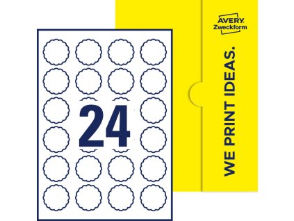 Samolepicí etikety tvaru květiny A4 40x40 mm Avery Zweckform