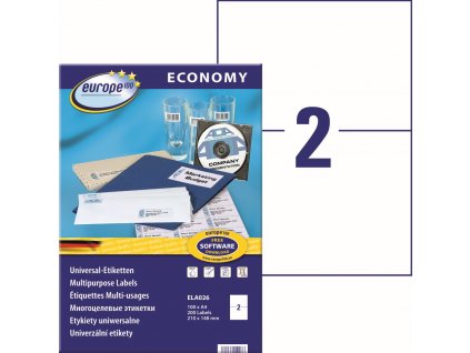 Samolepicí etikety 210x148 mm Avery Zweckform Europe100 ELA026
