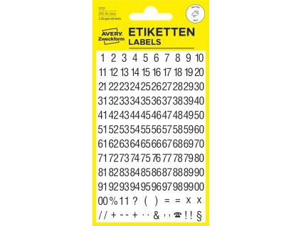 Samolepicí číslice Avery Zweckform 3721