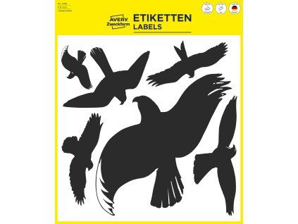 Samolepicí siluety dravců Avery Zweckform 4485