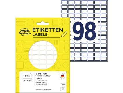 Samolepicí mini etikety 16x9 mm Avery Zweckform 3311