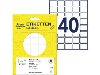 Samolepicí etikety 22x18 mm Avery Zweckform 3318