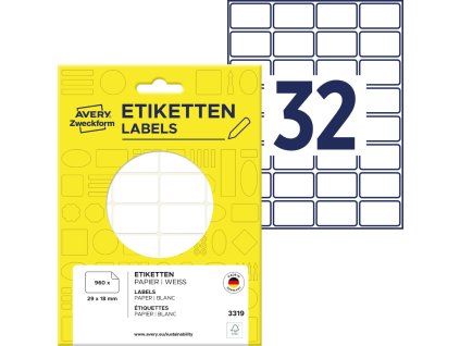 Samolepicí etikety 22x18 mm Avery Zweckform 3319