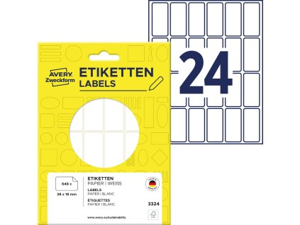 Samolepicí etikety 38x18 mm Avery Zweckform 3324
