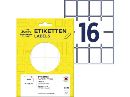 Samolepicí etikety 38x29 mm Avery Zweckform 3326