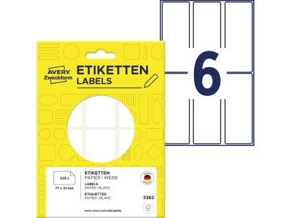 Samolepicí etikety 77x31 mm Avery Zweckform 3362