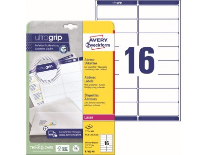Samolepicí adresní etikety 99,1x33,9 mm Avery Zweckform L7162-40