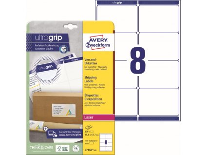 Samolepicí etikety na zásilky 99,1x67,7 mm Avery Zweckform L7165-40