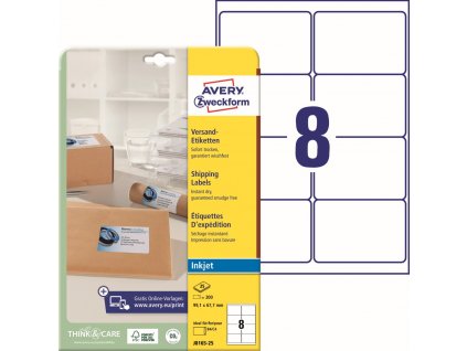 Samolepicí Inkjet etikety na zásilky 99,1x67,7 mm Avery Zweckform J8165-25
