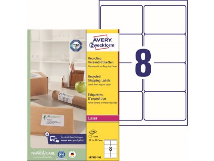 Recyklované etikety na zásilky 99,1x67,7 mm Avery Zweckform LR7165-100