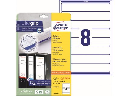Samolepicí etikety na pořadače 34x192 mm Avery Zweckform L6060-25