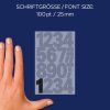 Samolepicí číslice | Avery Zweckform 3785 velikost