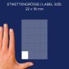 Samolepicí etikety | 22x18 mm | Avery Zweckform 3043 velikost