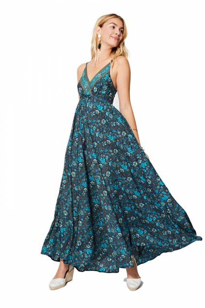 Letní dlouhé šaty PAVLA modré