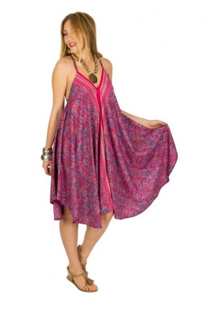 Letní šaty SOLIKA PINK (Barva Růžová, Barevná, Velikost S/M)
