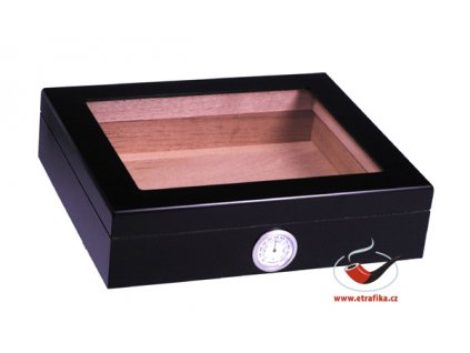 Doutníkový Humidor černý prosklený 25D