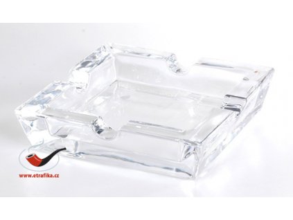 Doutníkový popelník skleněný transparentní 4D