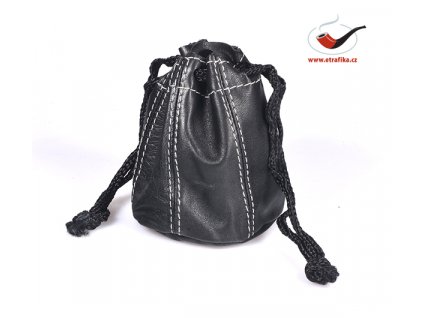 34616 kozeny pytlik na tabak h r 625213 cerny s bilym prosivanim