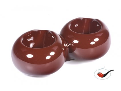 42227 stojanek na 2 dymky keramicky savinelli hnedy