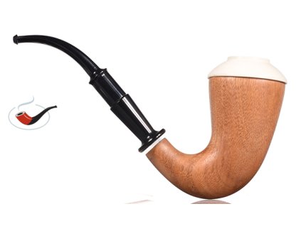 Dýmka White Pipes Wooden Calabash Meerschaum No.3 - 01