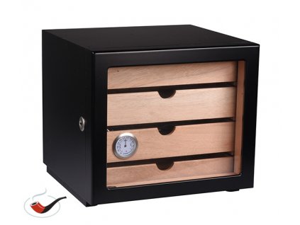 Doutníkový Angelo Humidor Cabinet černý