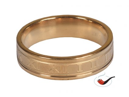 Ozdobný kovový kroužek na dýmku římské číslice zlatá